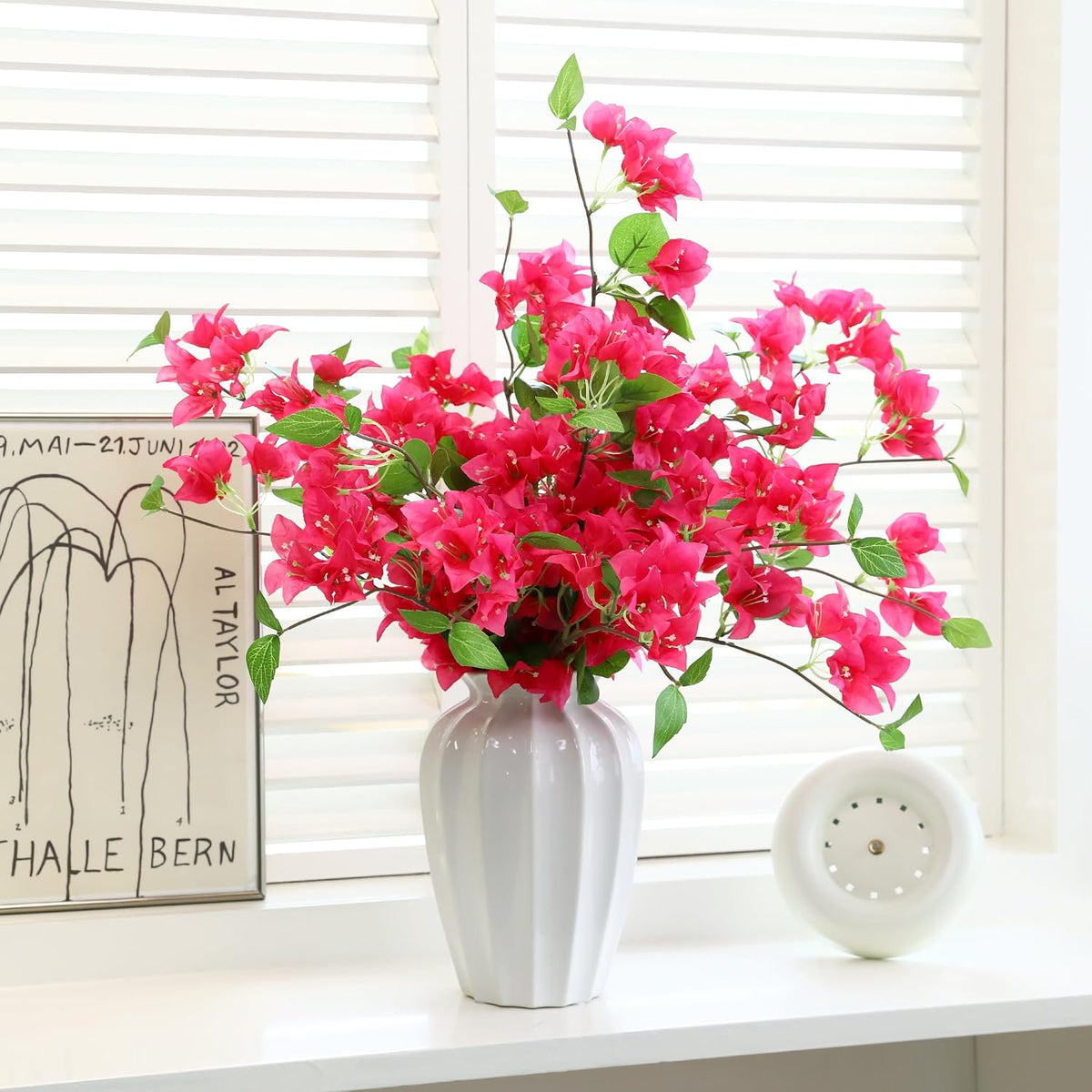 10PCS Bougainvillea Artificial Flowers 30" Silk Fake Bougainvillea Branches Faux Flowers Vines for Home，Garden，Wedding，Party，Indoor and Outdoor，Floral Arrangement and DIY Decor（Purple）