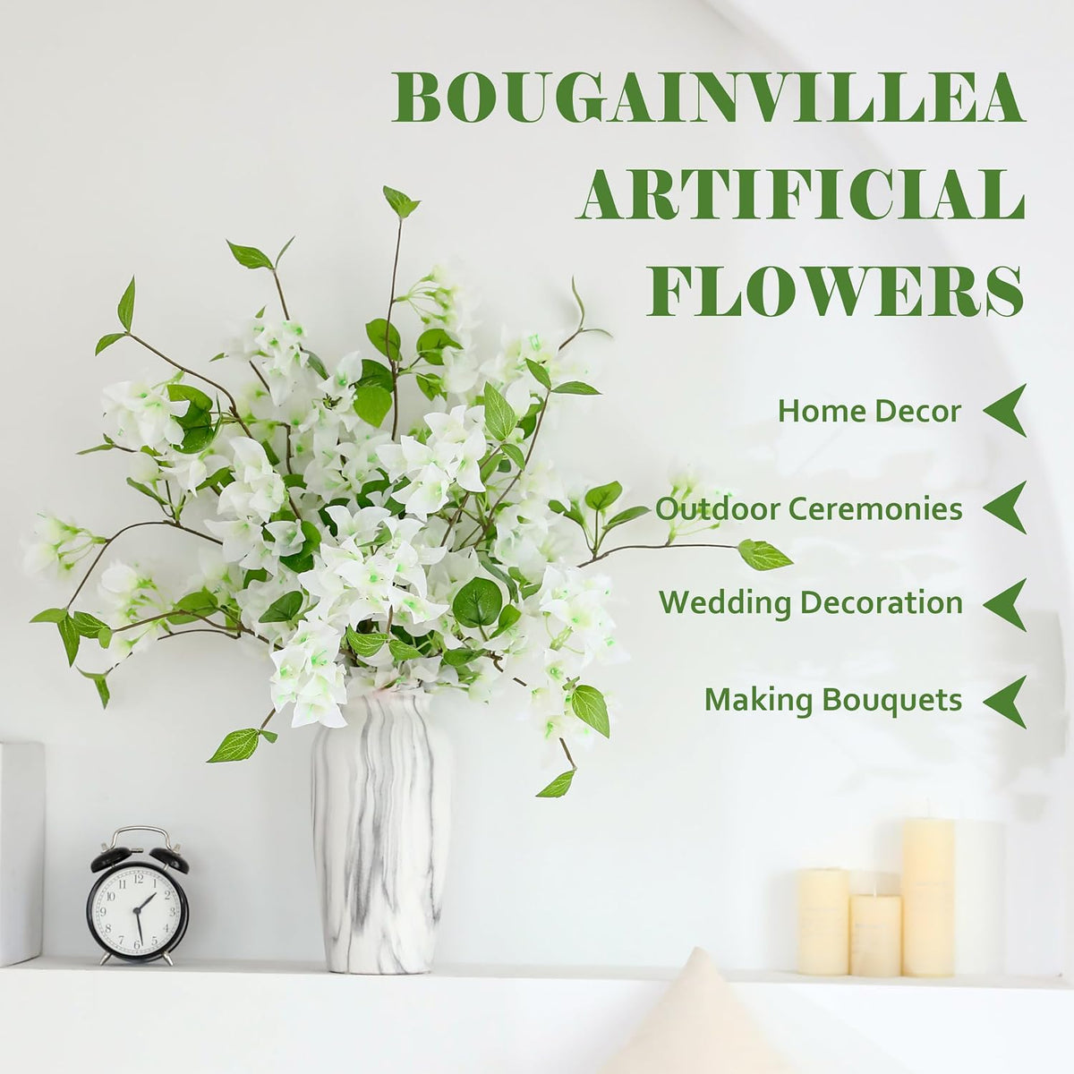 10PCS Bougainvillea Artificial Flowers 30" Silk Fake Bougainvillea Branches Faux Flowers Vines for Home，Garden，Wedding，Party，Indoor and Outdoor，Floral Arrangement and DIY Decor（Purple）