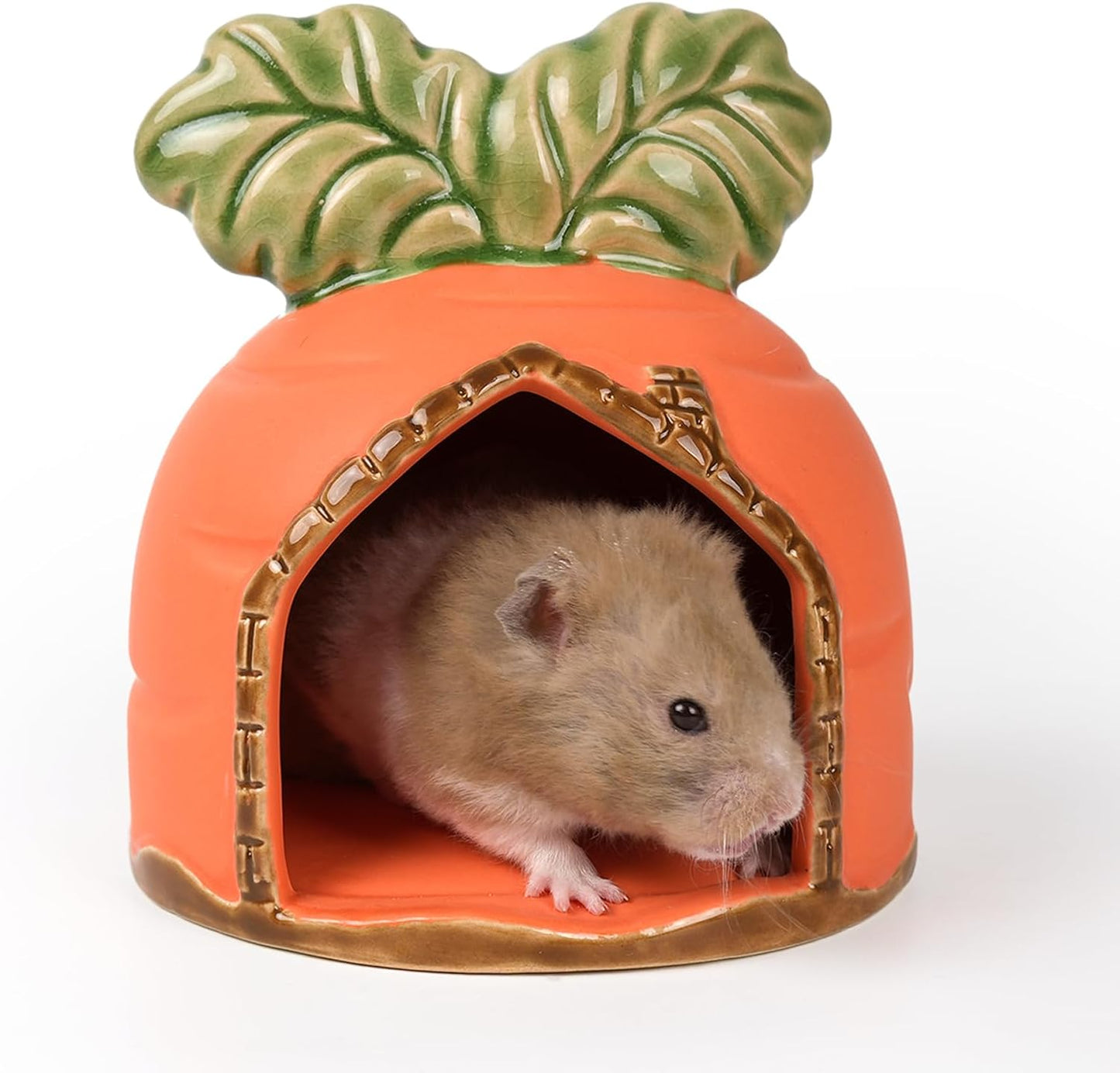 Ceramic Hamster Hideout, Strawberry Hamster House and Habitat, Syrian Hamster Hideout Decor Cool Bed for All Season Gerbil, Mice Guinea Pig