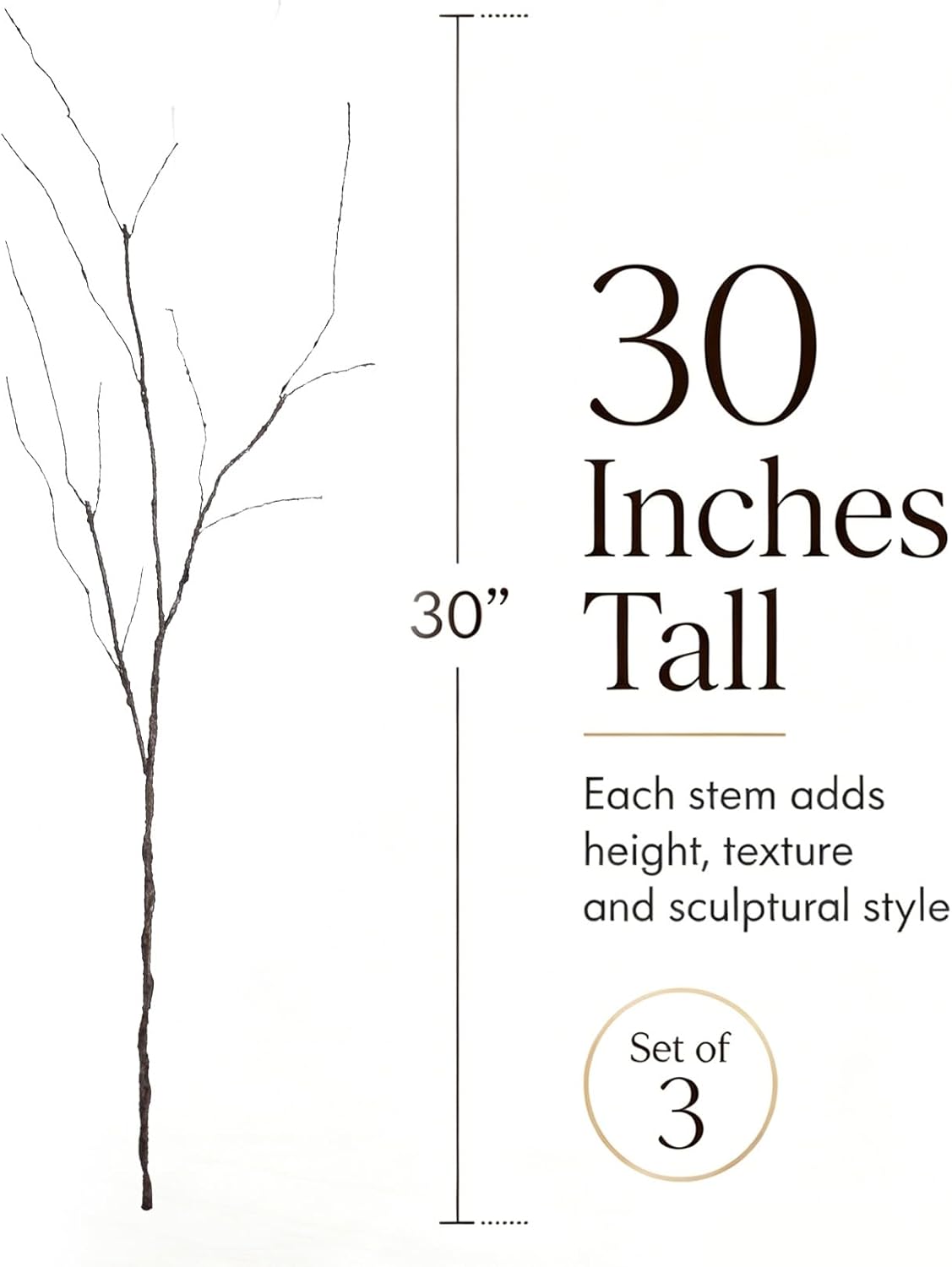 Curly Willow Branches - Artificial Twigs for Vases 30 Inches | Faux Branches Decorative Sticks, Dried Tree Branch Decor Stems DIY Crafts, Garden, Home, Hotel, Farmhouse Vase Decor