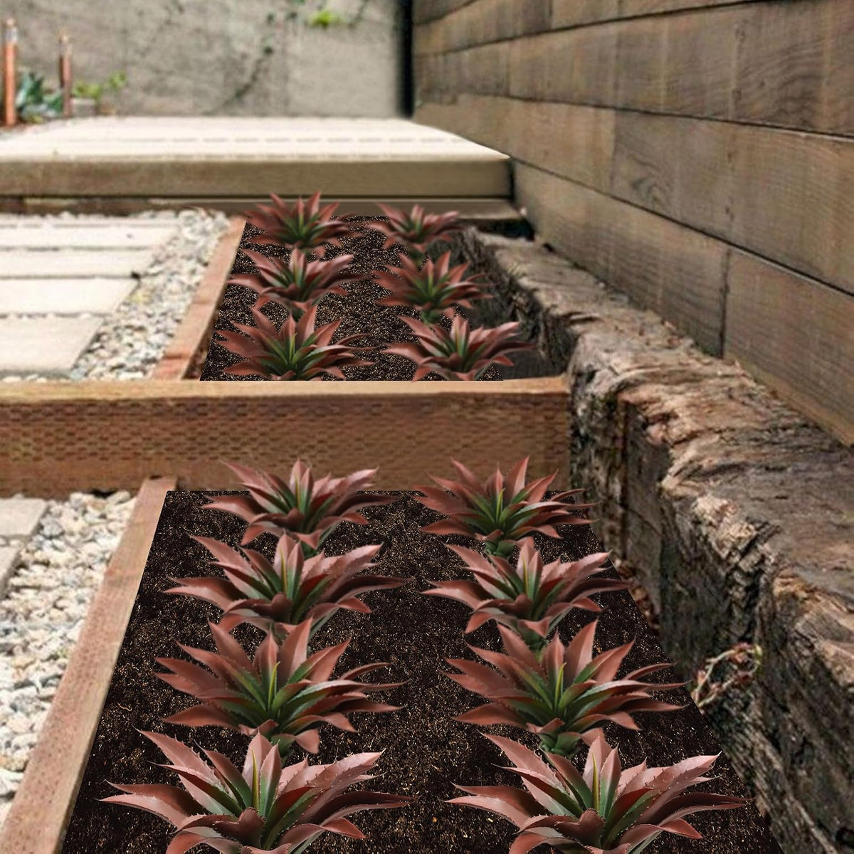 JUSTOYOU Large Artificial Succulents Aloe Plants Real Touch Fake Flowers Unpotted for Home Wedding Festival Arrangement (1, Green-Red)