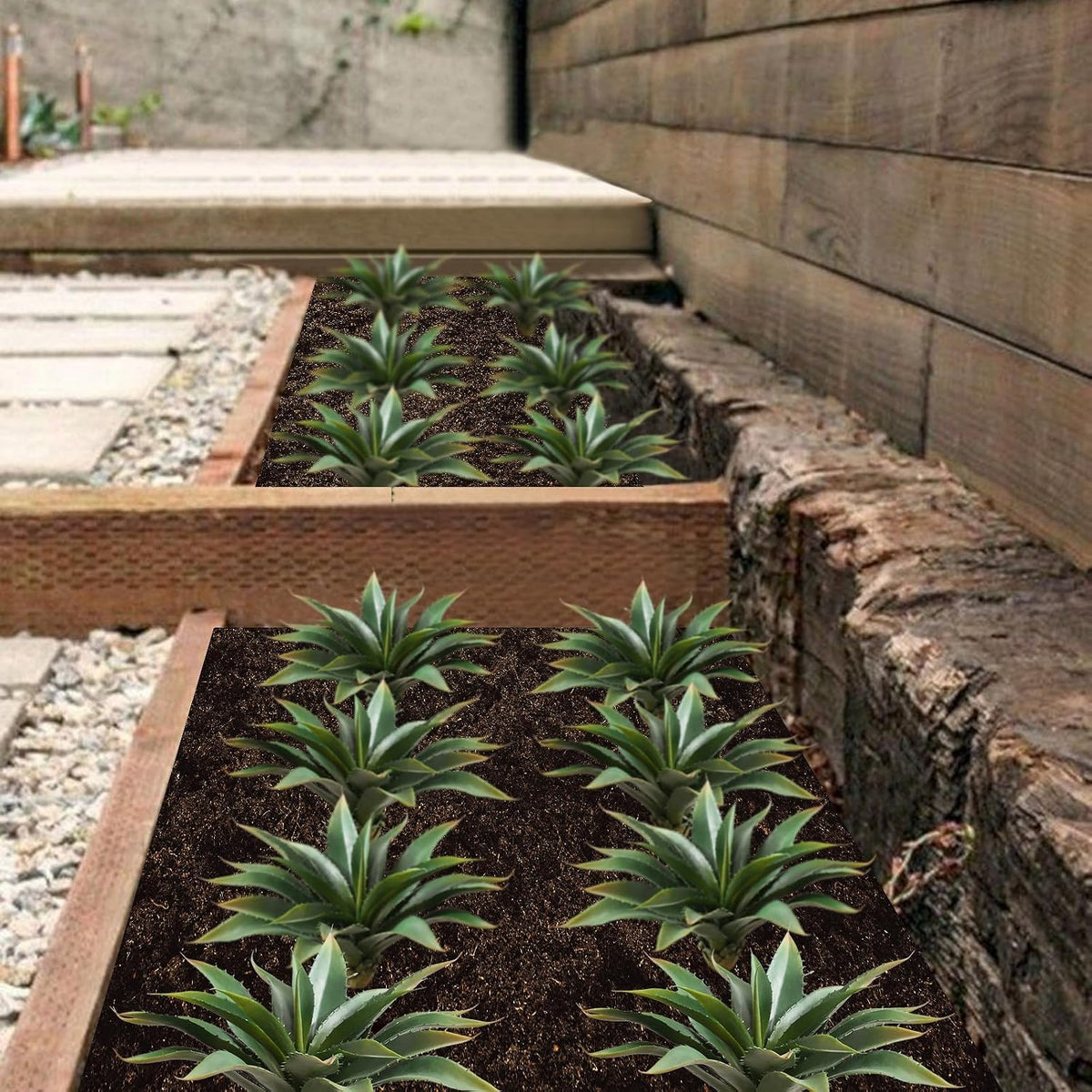 JUSTOYOU Large Artificial Succulents Aloe Plants Real Touch Fake Flowers Unpotted for Home Wedding Festival Arrangement (1, Green-Red)
