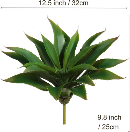 JUSTOYOU Large Artificial Succulents Aloe Plants Real Touch Fake Flowers Unpotted for Home Wedding Festival Arrangement (1, Green-Red)