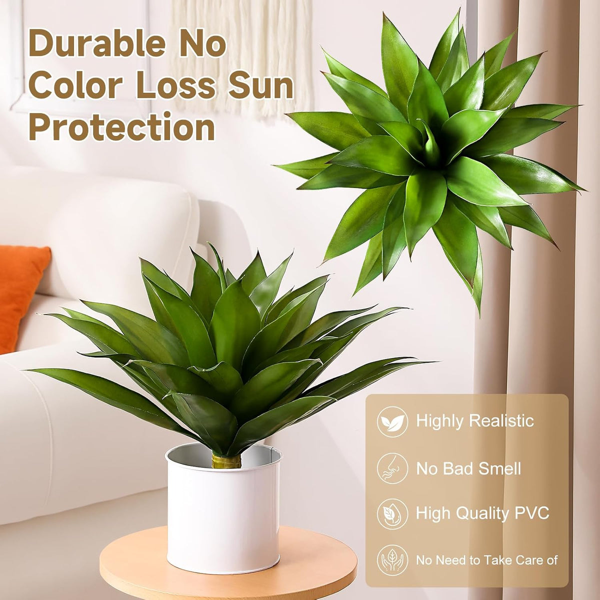 JUSTOYOU Large Artificial Succulents Aloe Plants Real Touch Fake Flowers Unpotted for Home Wedding Festival Arrangement (1, Green-Red)