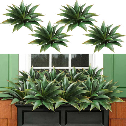 JUSTOYOU Large Artificial Succulents Aloe Plants Real Touch Fake Flowers Unpotted for Home Wedding Festival Arrangement (1, Green-Red)