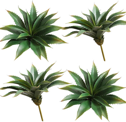 JUSTOYOU Large Artificial Succulents Aloe Plants Real Touch Fake Flowers Unpotted for Home Wedding Festival Arrangement (1, Green-Red)