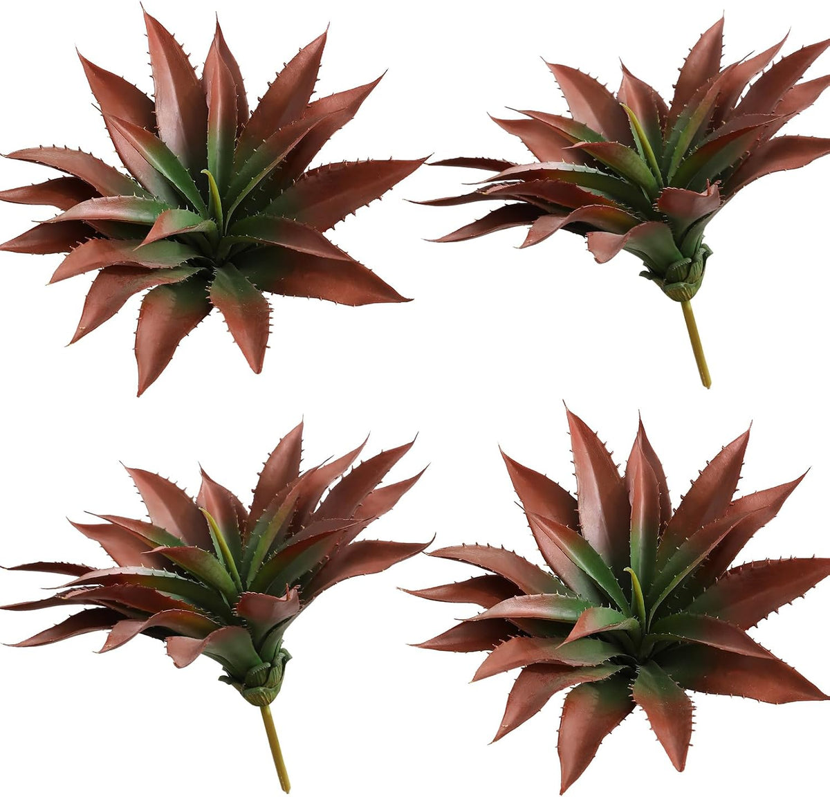 JUSTOYOU Large Artificial Succulents Aloe Plants Real Touch Fake Flowers Unpotted for Home Wedding Festival Arrangement (1, Green-Red)