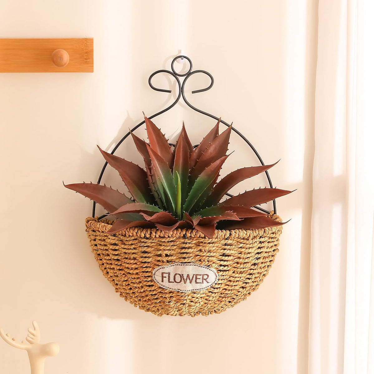 JUSTOYOU Large Artificial Succulents Aloe Plants Real Touch Fake Flowers Unpotted for Home Wedding Festival Arrangement (1, Green-Red)