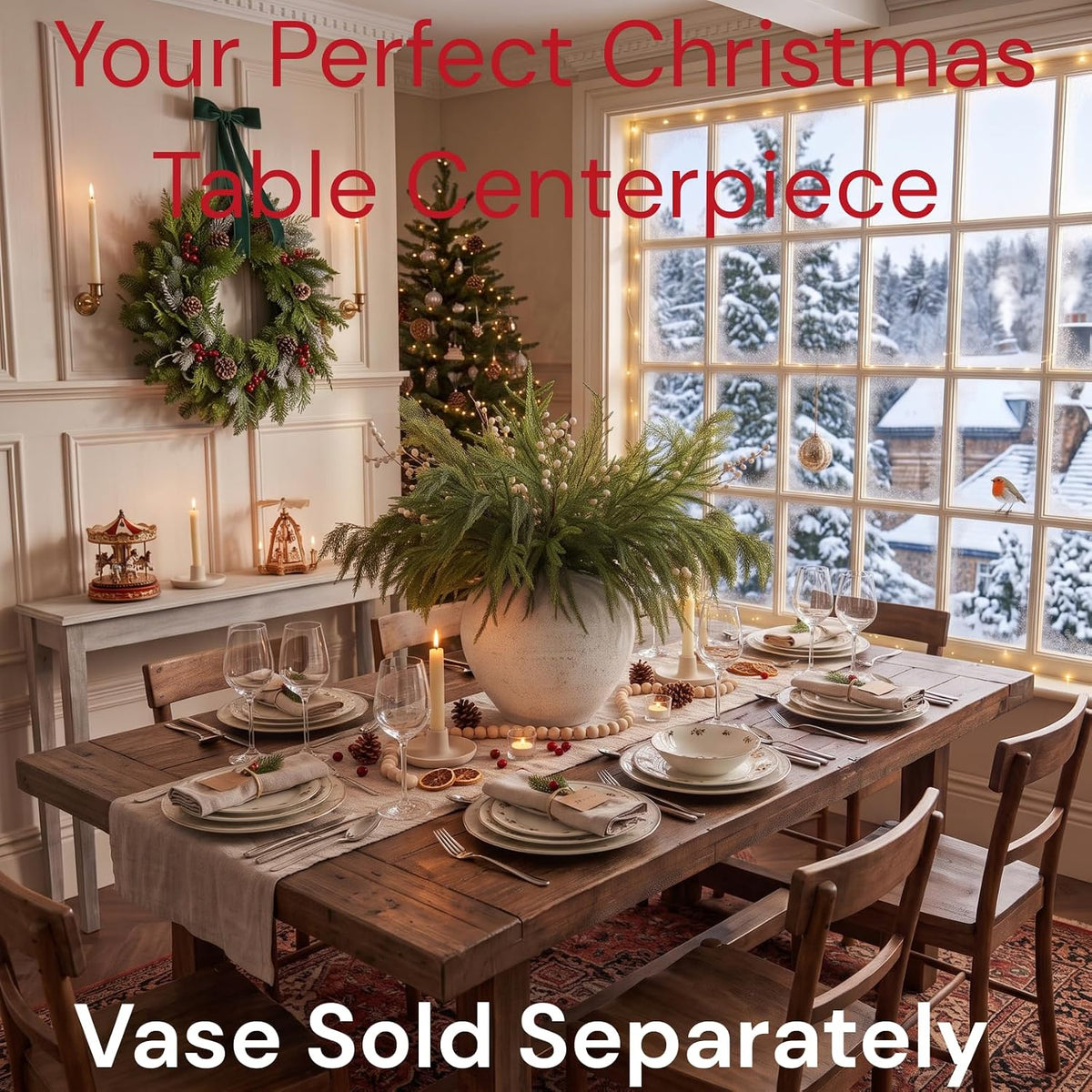 Real Touch White Faux Hydrangea And Eucalyptus Arrangement, Faux Floral Arrangements, Hyper Realistic Artificial Flowers, White Centerpieces For Kitchen Dining Coffee Table Decor (Vase Not Included)
