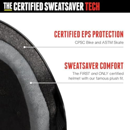 Triple Eight Certified Sweatsaver Helmet for Skateboarding, BMX, Roller Derby, Roller Skating, Inline Skating, Scooter and Bike