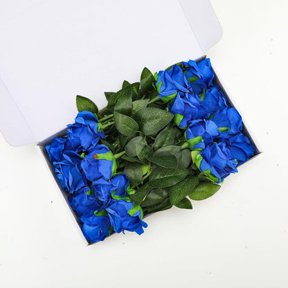 White Fake Roses Artificial Flowers - 10 Pcs Fake Artificial Roses Silk Flowers with Stems for Home Wedding Hotel Office Centerpiece Decor