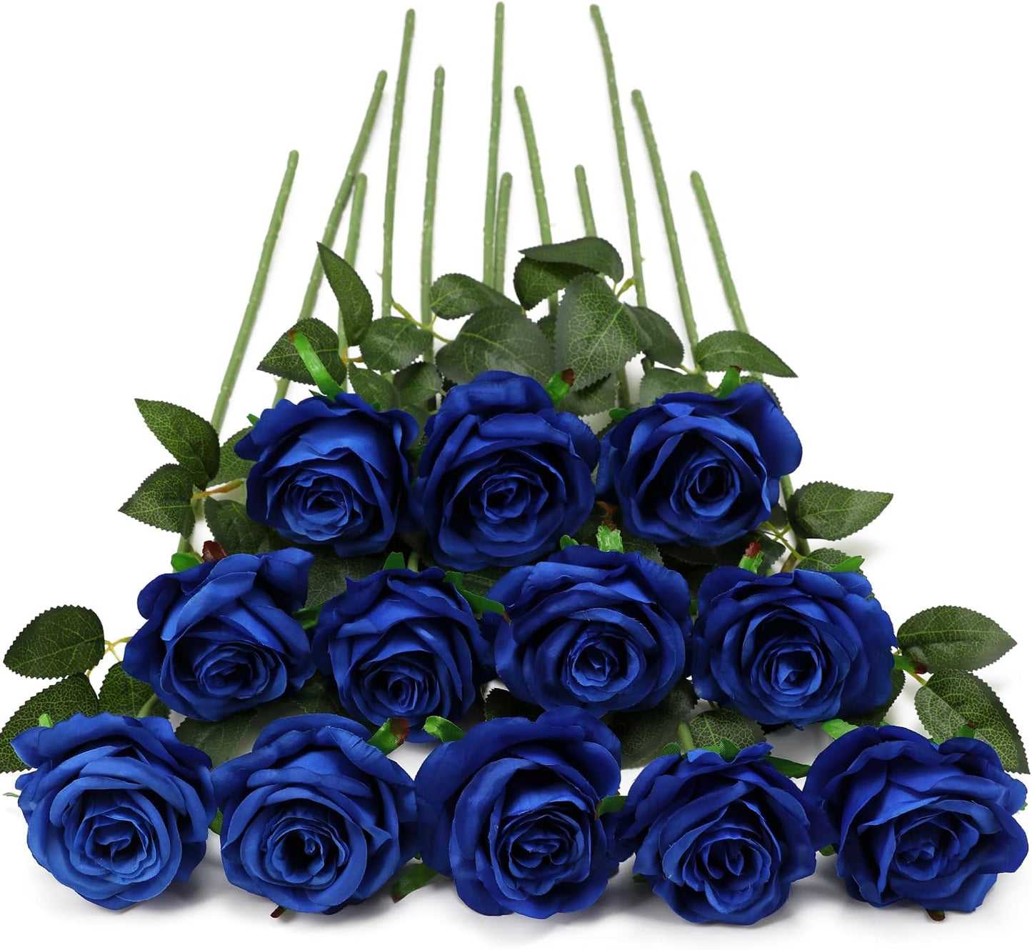 White Fake Roses Artificial Flowers - 10 Pcs Fake Artificial Roses Silk Flowers with Stems for Home Wedding Hotel Office Centerpiece Decor