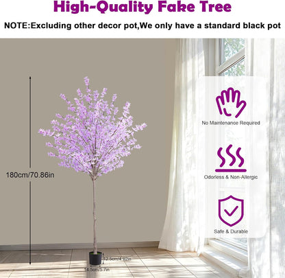 6ft Artificial Winter Jasmine Tree, Faux Forsythia Plant with Cement Base