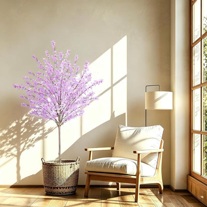 6ft Artificial Winter Jasmine Tree, Faux Forsythia Plant with Cement Base