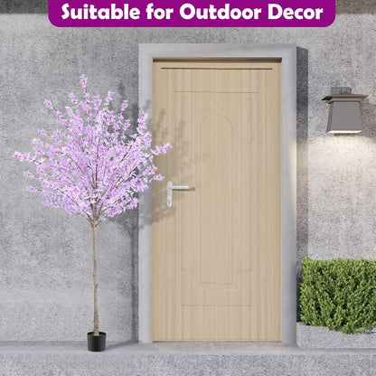 6ft Artificial Winter Jasmine Tree, Faux Forsythia Plant with Cement Base