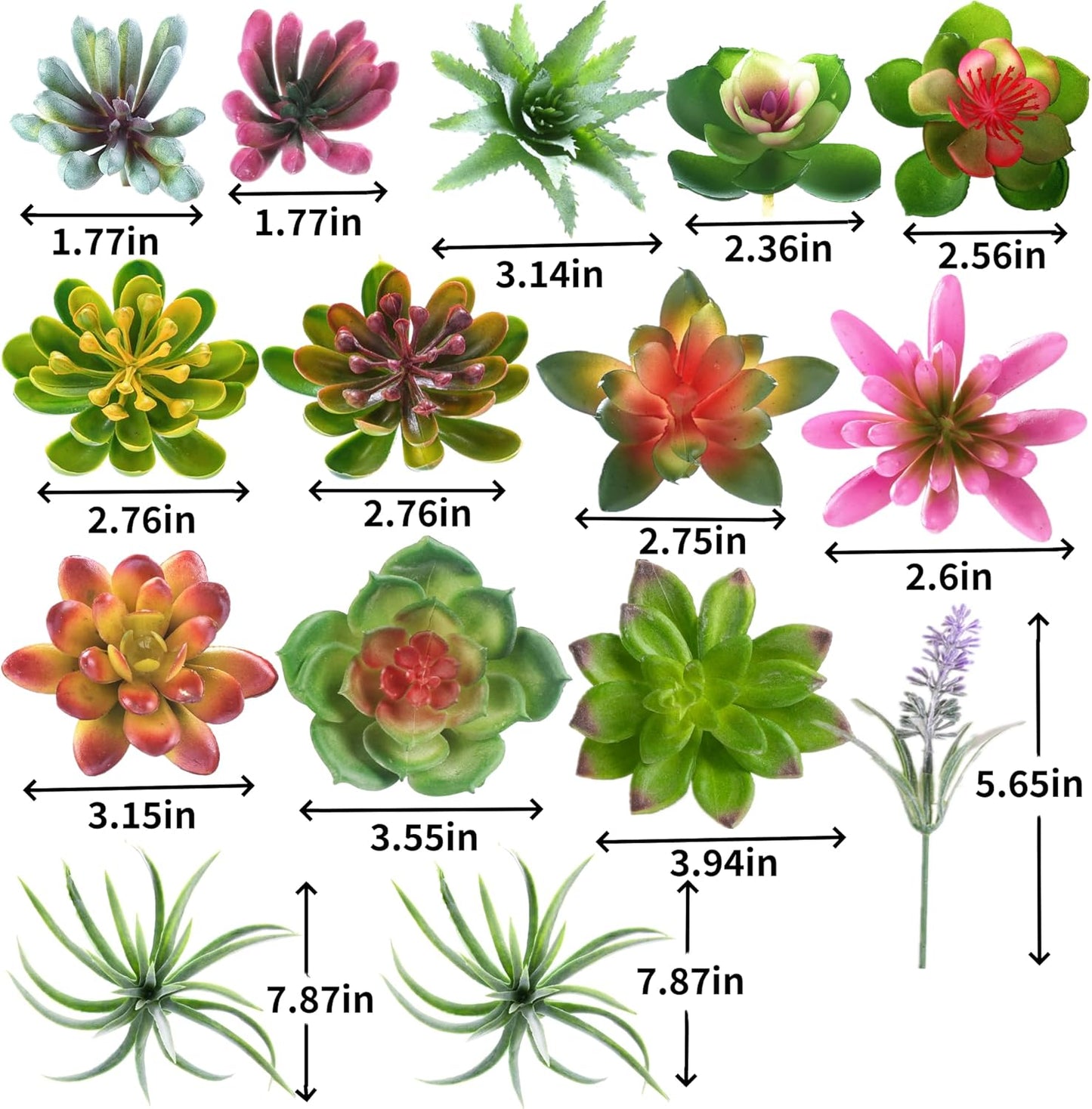 25 Pcs Artificial Succulent Plants Fake Succulents Assorted Unpotted Suitable for Office Garden Interior Decor