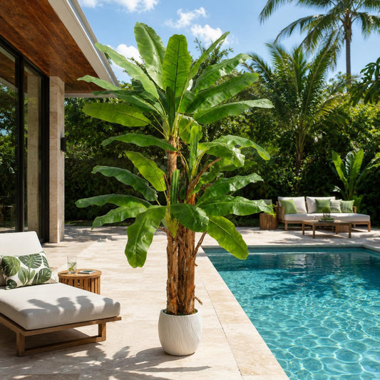 8FT Artificial Banana Tree, Tropical Plant, Large Faux Plant Outdoor