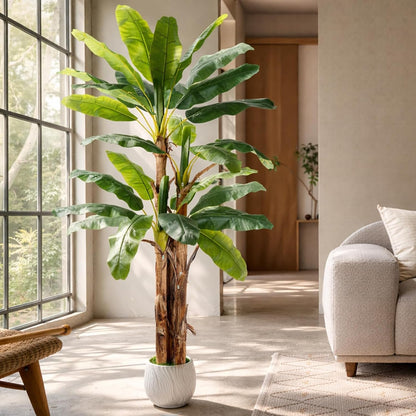 8FT Artificial Banana Tree, Tropical Plant, Large Faux Plant Outdoor