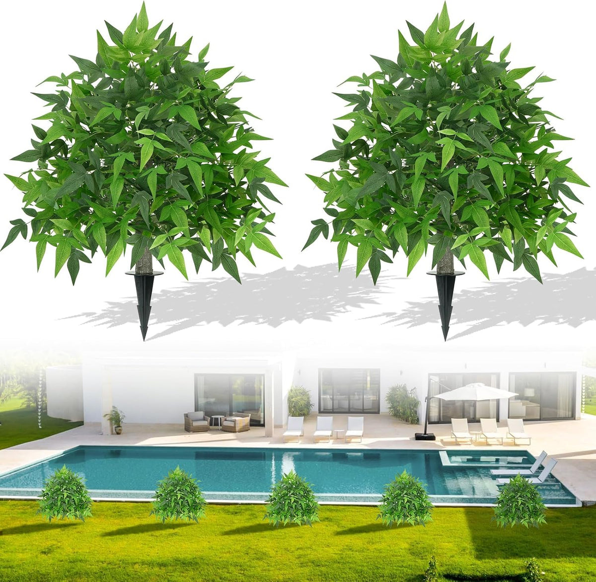 8FT Artificial Banana Tree, Tropical Plant, Large Faux Plant Outdoor