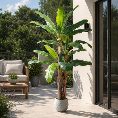8FT Artificial Banana Tree, Tropical Plant, Large Faux Plant Outdoor