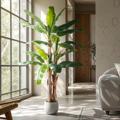 8FT Artificial Banana Tree, Tropical Plant, Large Faux Plant Outdoor
