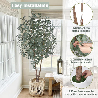 8FT Artificial Banana Tree, Tropical Plant, Large Faux Plant Outdoor