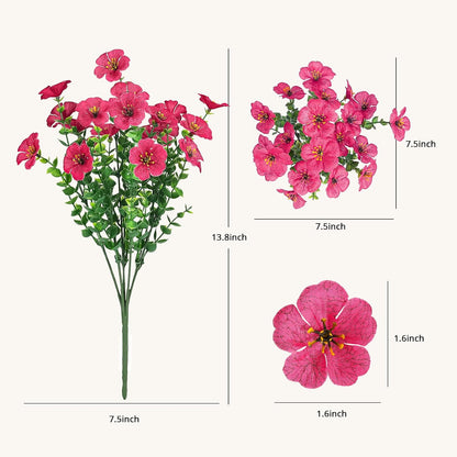 2 Potted Pink Hydrangea Artificial Flowers, Faux Hydrangea Outdoor