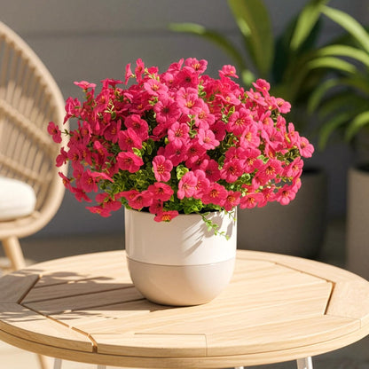 2 Potted Pink Hydrangea Artificial Flowers, Faux Hydrangea Outdoor