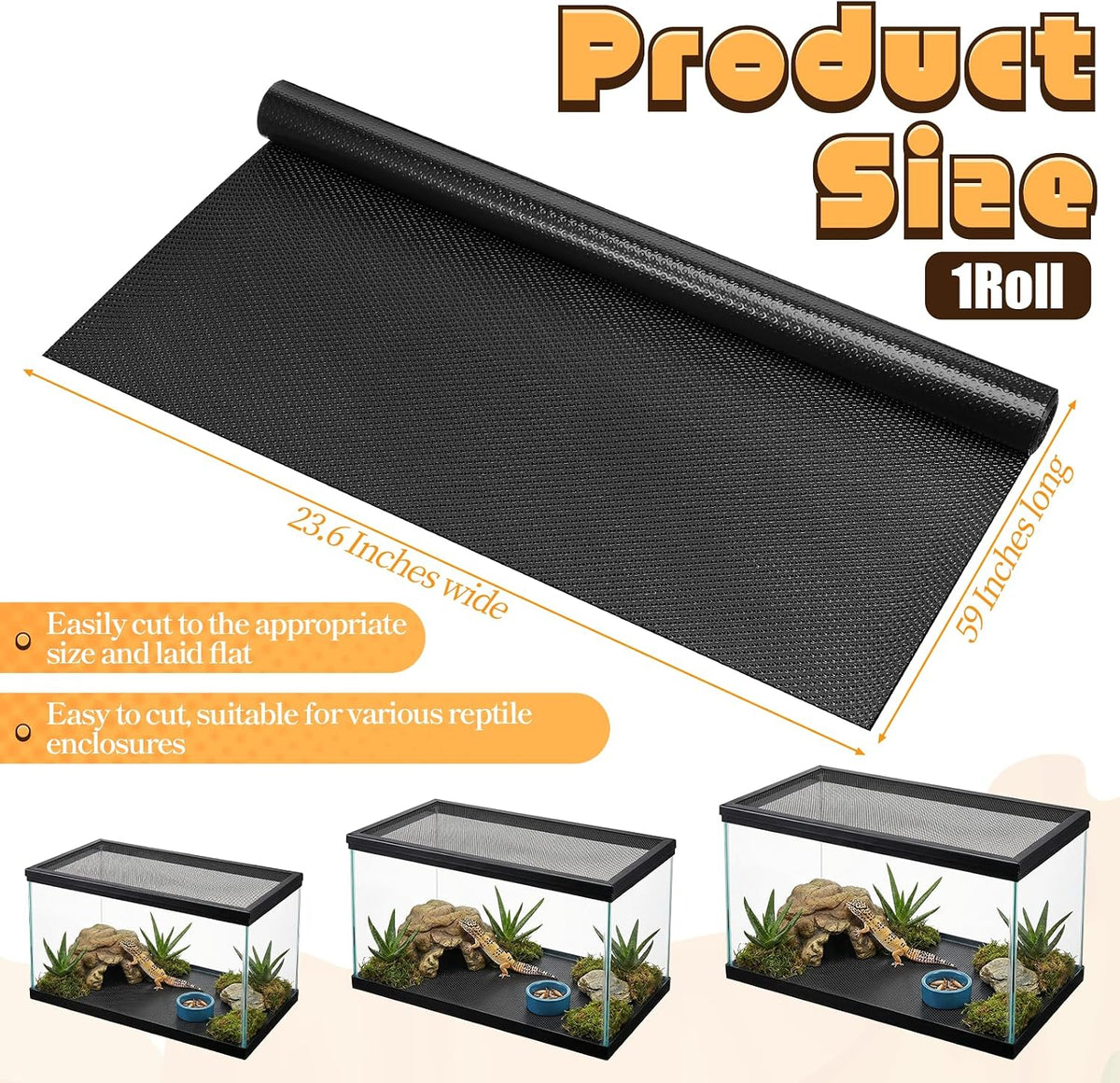 Bearded Dragon Tank Accessories, Reptile Substrate Mat Terrarium Carpet for 4x2x2 Bearded Dragon Enclosure for 120 Gallon Reptile Tank