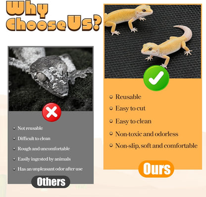 Bearded Dragon Tank Accessories, Reptile Substrate Mat Terrarium Carpet for 4x2x2 Bearded Dragon Enclosure for 120 Gallon Reptile Tank