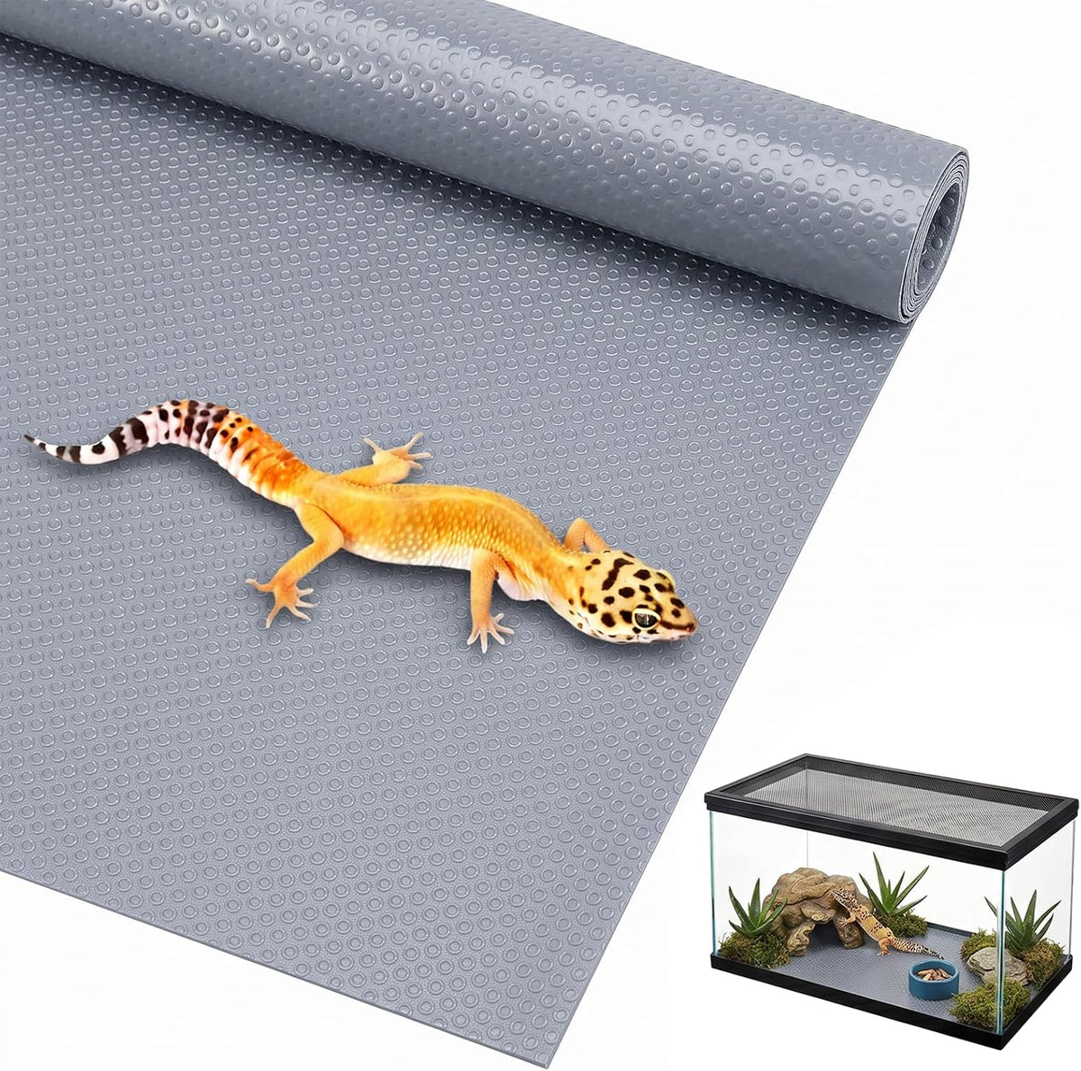 Bearded Dragon Tank Accessories, Reptile Substrate Mat Terrarium Carpet for 4x2x2 Bearded Dragon Enclosure for 120 Gallon Reptile Tank