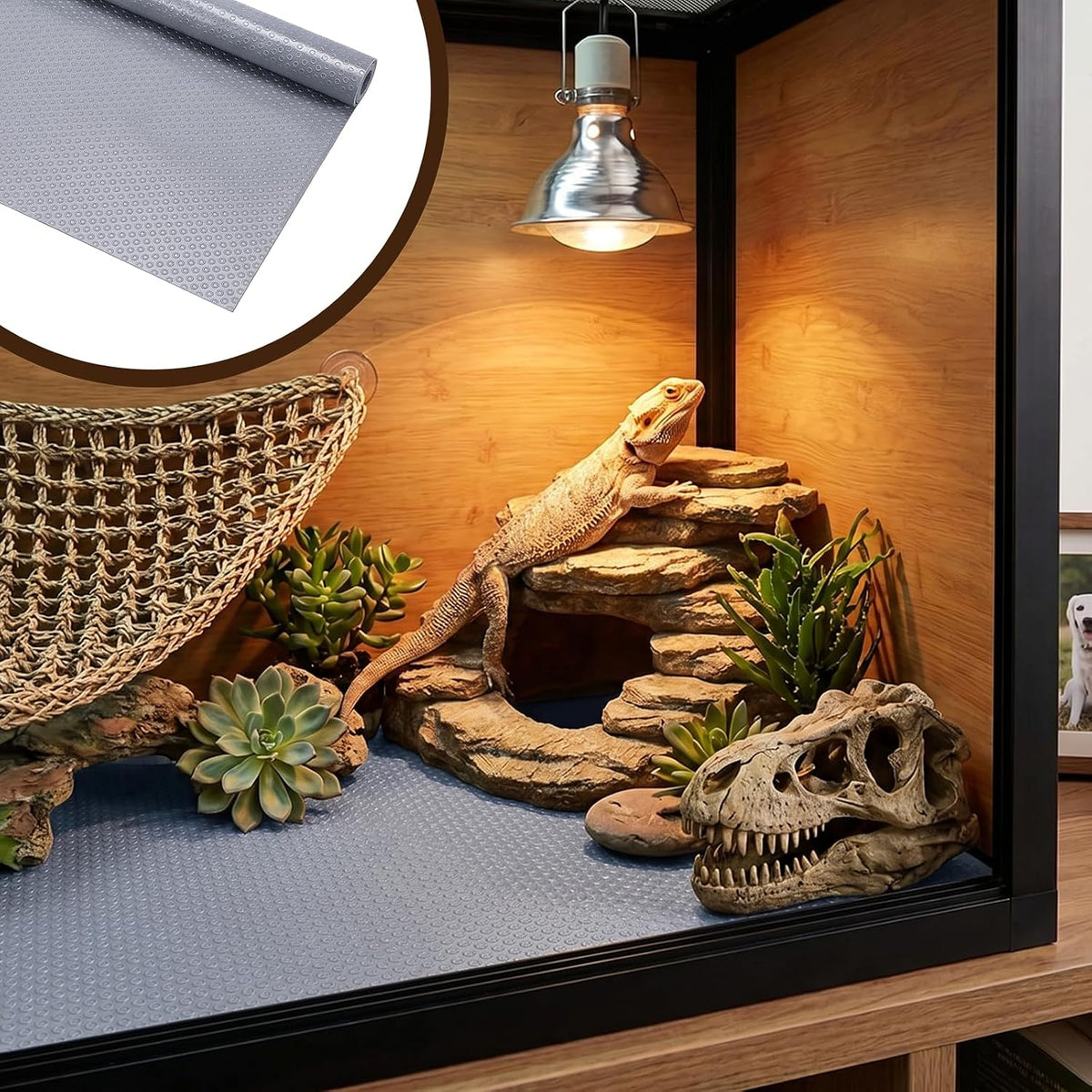 Bearded Dragon Tank Accessories, Reptile Substrate Mat Terrarium Carpet for 4x2x2 Bearded Dragon Enclosure for 120 Gallon Reptile Tank