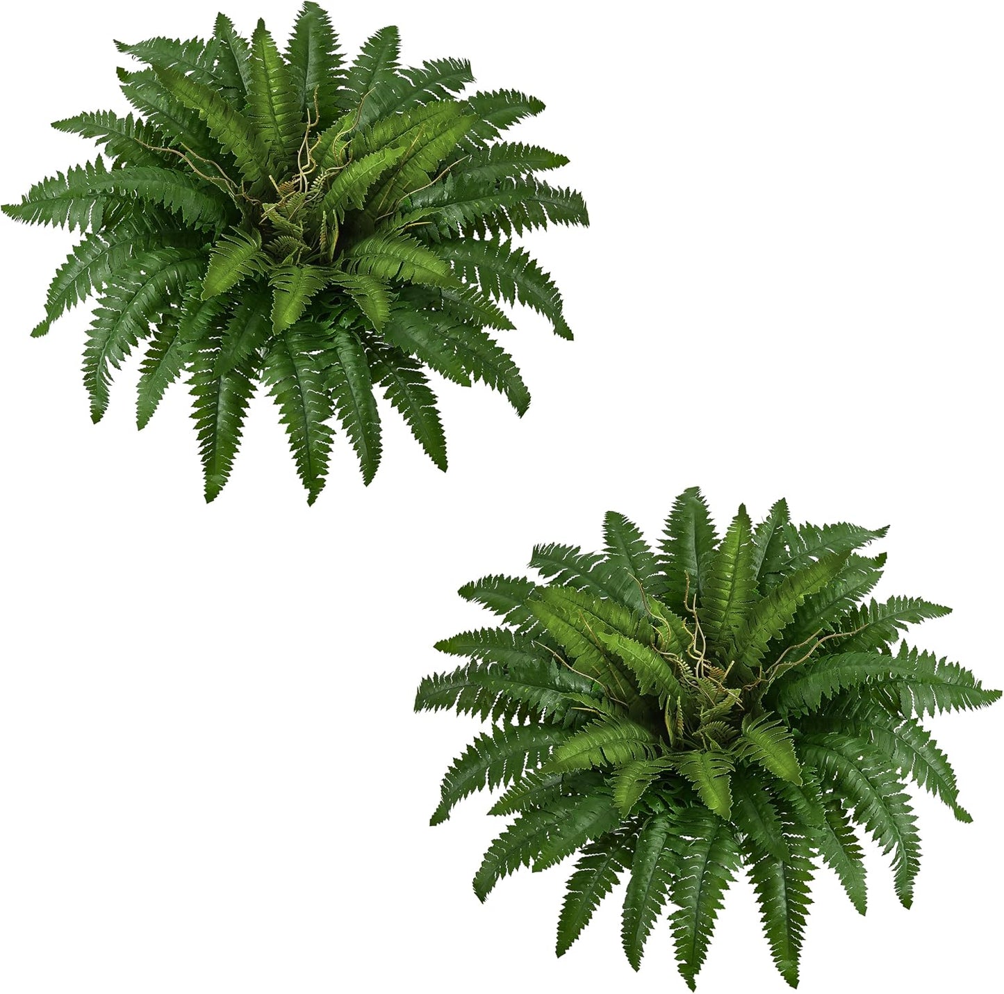 36In Artificial Boston Ferns Bush, Set of 2 Large Faux Ferns Plants, 39 Branches Fake Ferns Vines for Home Living Room Decor, Indoor and Outdoor