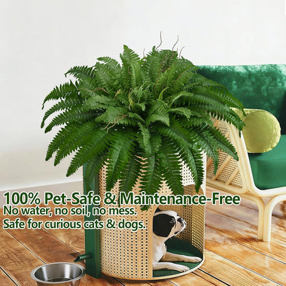 36In Artificial Boston Ferns Bush, Set of 2 Large Faux Ferns Plants, 39 Branches Fake Ferns Vines for Home Living Room Decor, Indoor and Outdoor