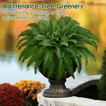 36In Artificial Boston Ferns Bush, Set of 2 Large Faux Ferns Plants, 39 Branches Fake Ferns Vines for Home Living Room Decor, Indoor and Outdoor