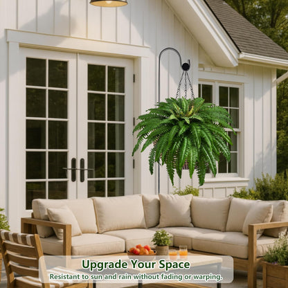 36In Artificial Boston Ferns Bush, Set of 2 Large Faux Ferns Plants, 39 Branches Fake Ferns Vines for Home Living Room Decor, Indoor and Outdoor