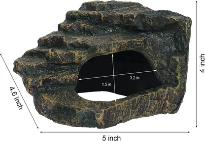 Aquarium Decor Mountain View Stone Ornament, Premium Landscape Fish Tank Decorations, Fish Tank Accessories, Ideal for Betta, Snails, Turtle, Hiding, Playing, Basking and Resting Spots