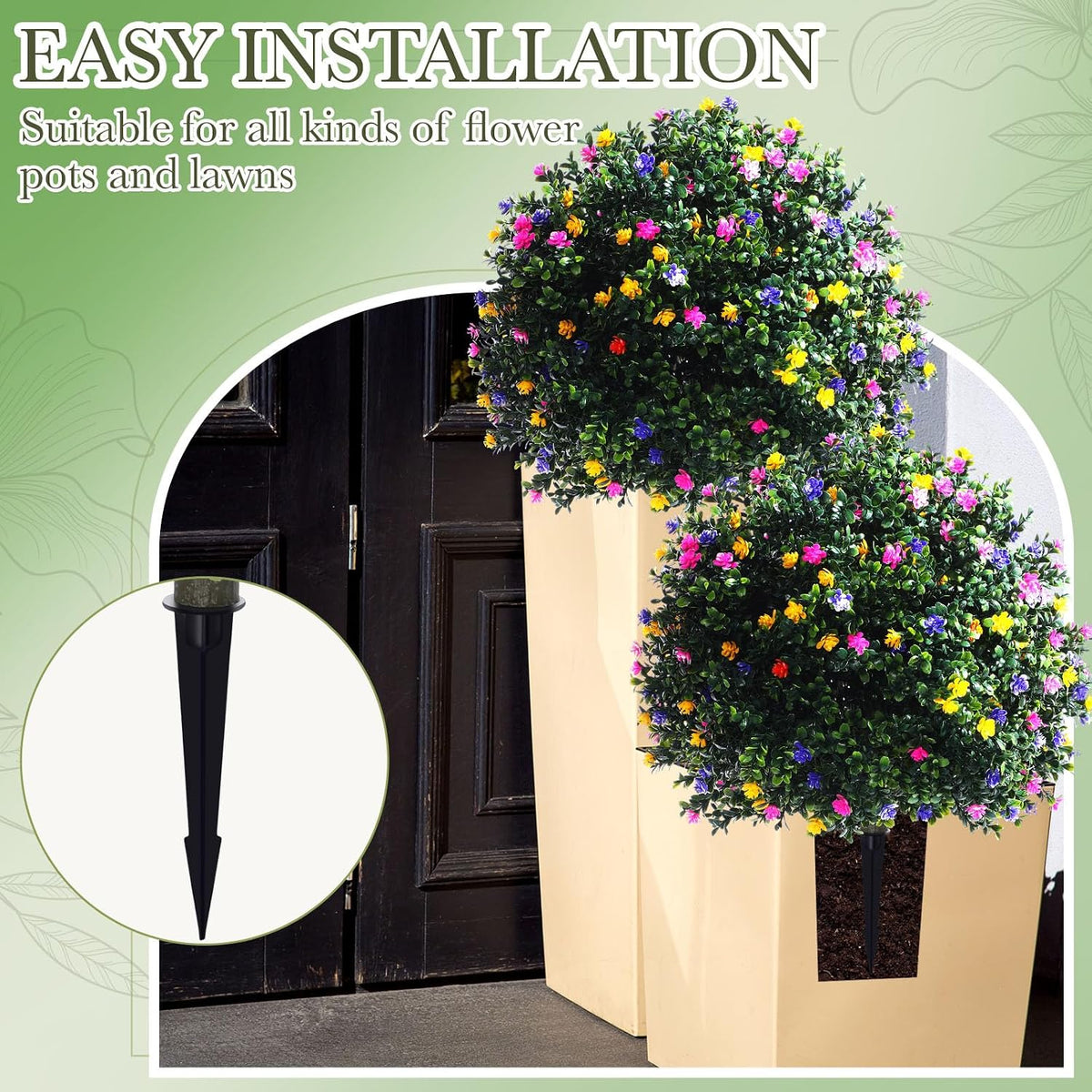 2 Pack Fall Topiary Boxwood Ball Tree 27", Orange, 27x18inch