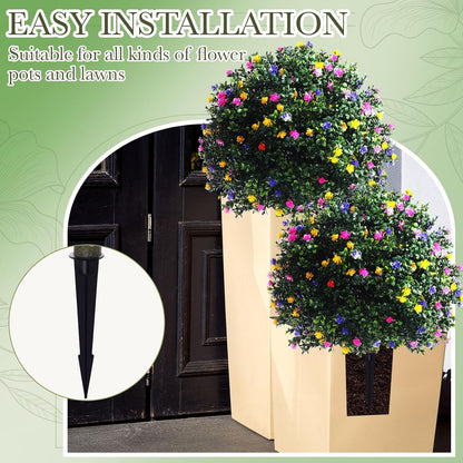 2 Pack Fall Topiary Boxwood Ball Tree 27", Orange, 27x18inch