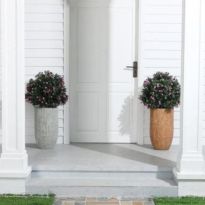 2 Pack Fall Topiary Boxwood Ball Tree 27", Orange, 27x18inch