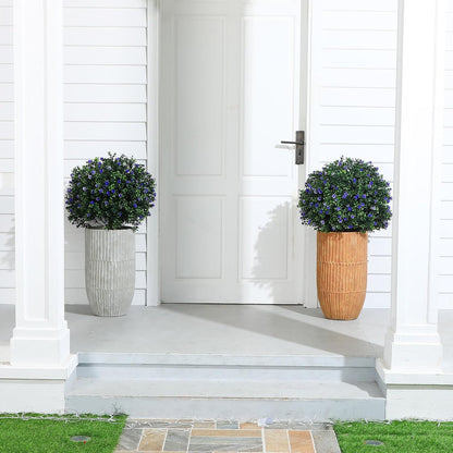 2 Pack Fall Topiary Boxwood Ball Tree 27", Orange, 27x18inch