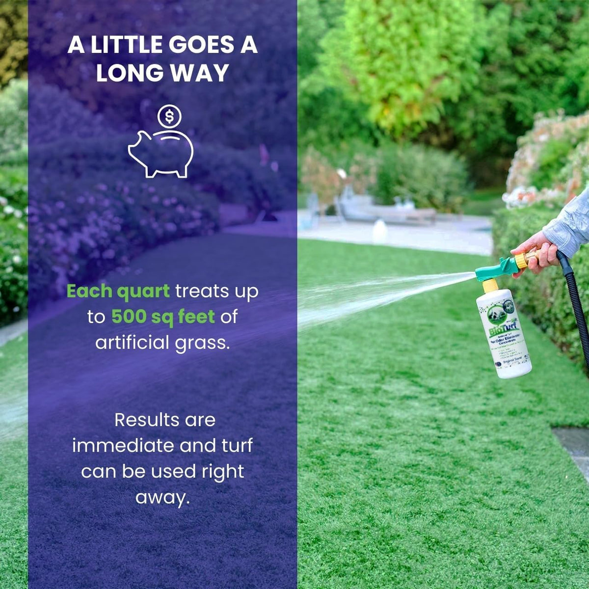 BioTurf BioS+ Turf Cleaner for Pet Urine Outdoor – Artificial Turf Cleaner Deodorizer Concentrate – Fake Grass & Yard Deodorizer for Dog Urine & Feces – Enzyme Kennel Odor Eliminator 32oz 2pk
