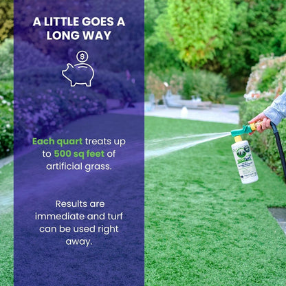 BioTurf BioS+ Turf Cleaner for Pet Urine Outdoor – Artificial Turf Cleaner Deodorizer Concentrate – Fake Grass & Yard Deodorizer for Dog Urine & Feces – Enzyme Kennel Odor Eliminator 32oz 2pk