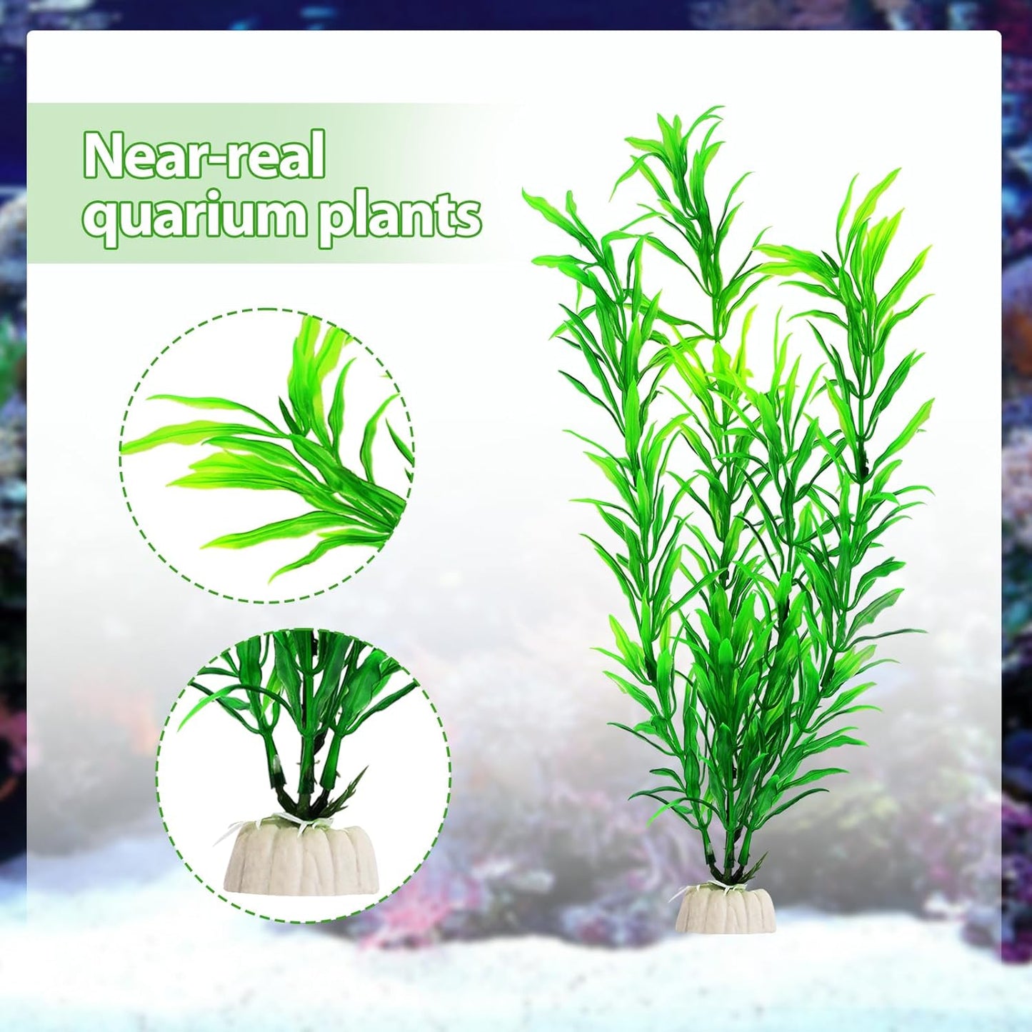 CousDUoBe 12pcs Fish Tank Accessories Aquarium Decorations Green Plants, Green Fish Tanks Decoration Plants, Fish Tank Decor, Aquarium Decor Plastic Plants
