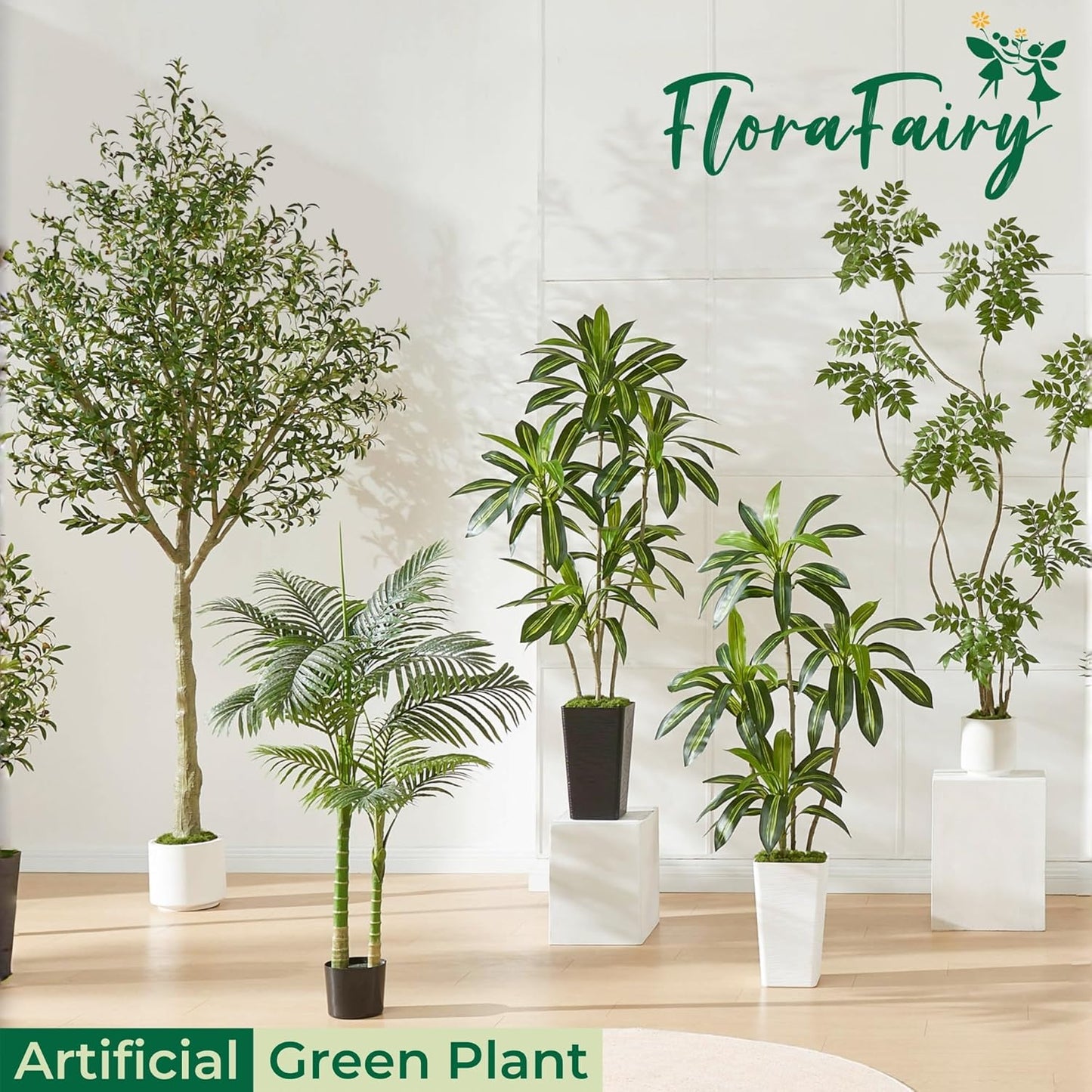 4FT Artificial Sumac Tree in White Pot, Real Touch Silk Faux Plant | Quick Assembly, Realistic Leaves, Indoor Lifelike Fake Trees for Living Room, Entrance, Lobby, Home, Office, Hotel Decor