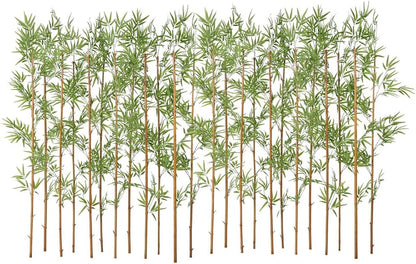 Artificial Bamboo Tree 6Ft Privacy Fence Screen - Real Bamboo Poles & UV-Resistant Faux Leaves for Indoor Outdoor, Fake Plants for Garden, Patio - Balcony Privacy Cover,Decorative Fencing 24Pcs