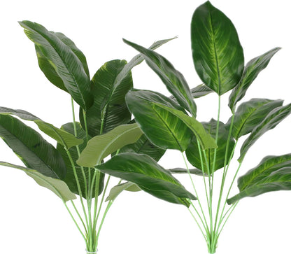 Artificial Plants Palm Fake Leaves 25inch Indoor for Home Office Decor 2Pcs