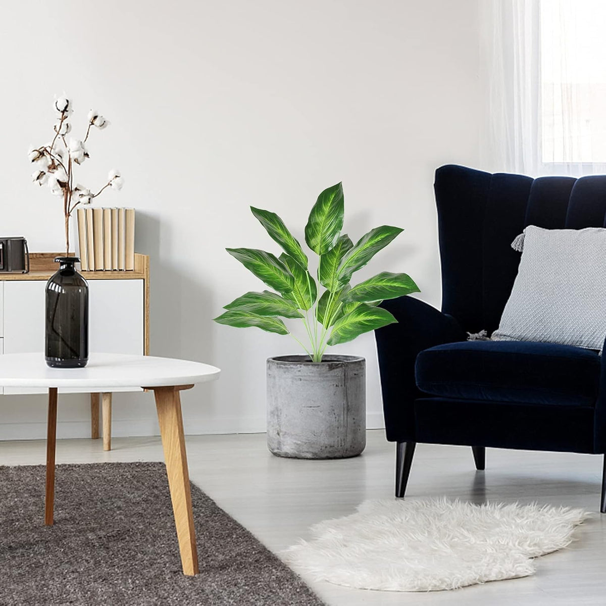 Artificial Plants Palm Fake Leaves 25inch Indoor for Home Office Decor 2Pcs