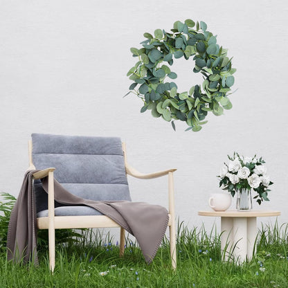 2 Pack Artificial Eucalyptus Garland Faux Silk Leaf Silver Dollar Eucalyptus Leaves Vines Handmade Garland Greenery Wedding Backdrop Indoor Outdoor Arch Wall Decoration