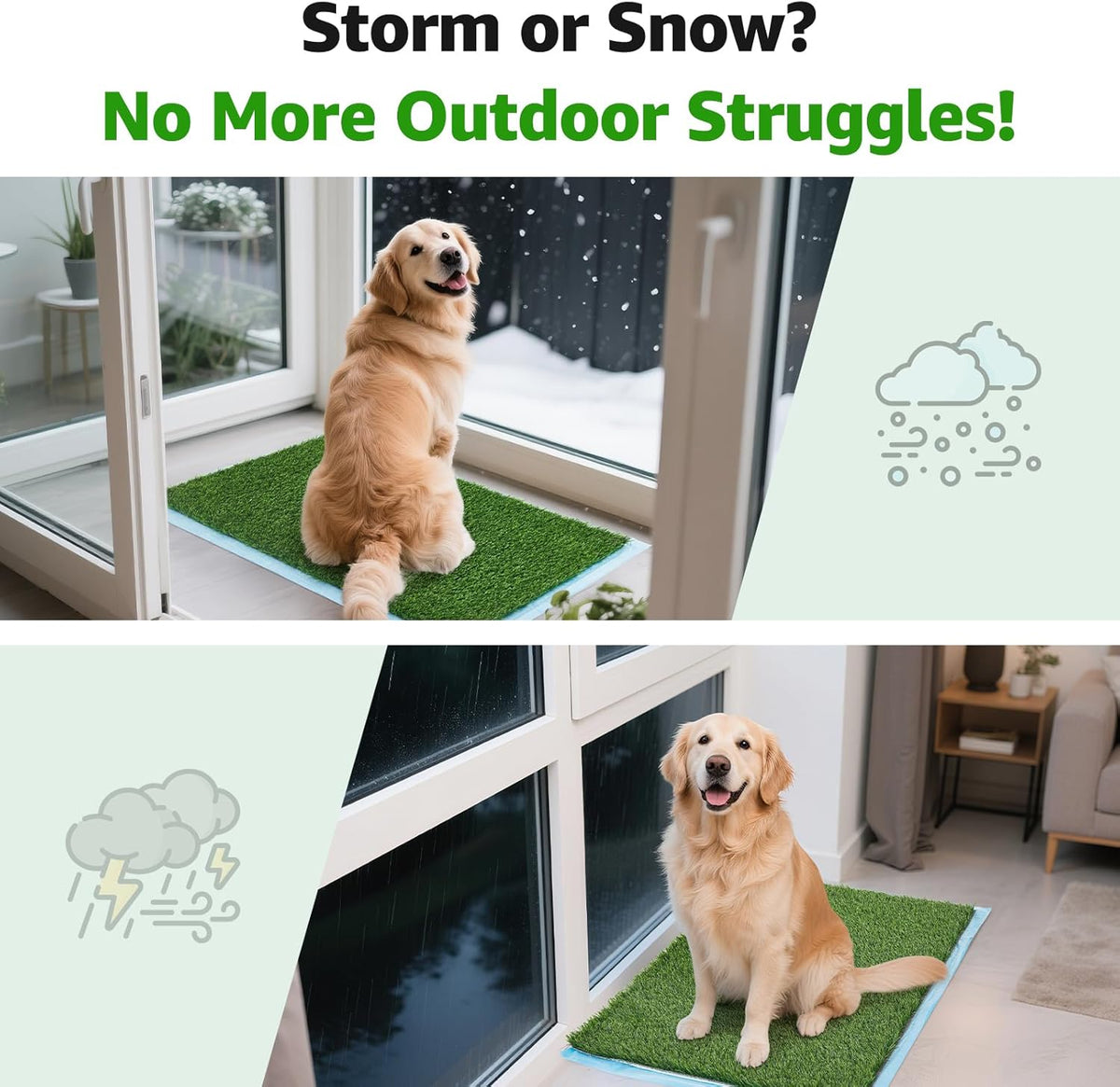 Artificial Grass Pee Pads for Dogs Puppy Potty Training to Pee and Poop